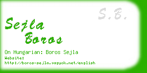 sejla boros business card